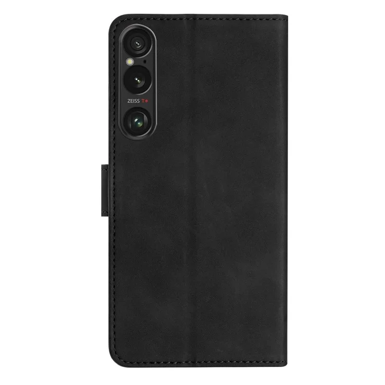For Sony Xperia 1 VI Case Imprinted Butterfly Leather Wallet Phone Cover - Black