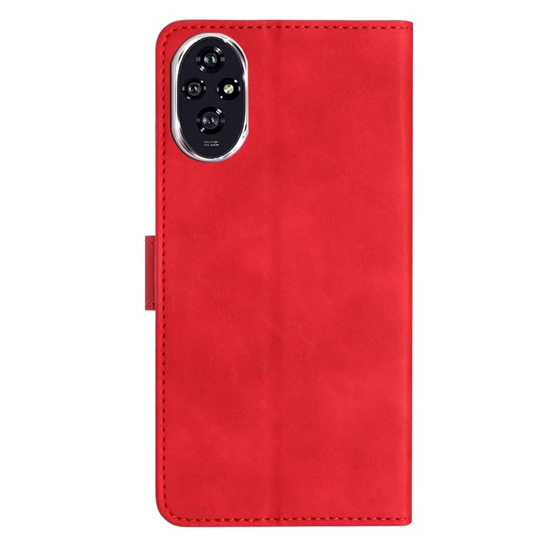 For Honor 200 Pro 5G Case Imprinted Butterfly Leather Wallet Phone Cover - Red