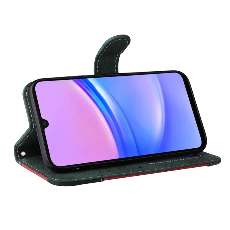 For Samsung Galaxy A17 5G / A17 4G / A26 5G / A16 5G / A16 4G Case Flip Wallet Leather Phone Cover 3 Color Splicing - Blue