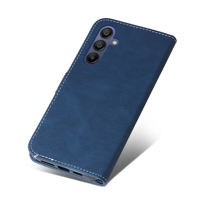 For Samsung Galaxy A17 5G / A17 4G / A26 5G / A16 5G / A16 4G Case Flip Wallet Leather Phone Cover 3 Color Splicing - Blue