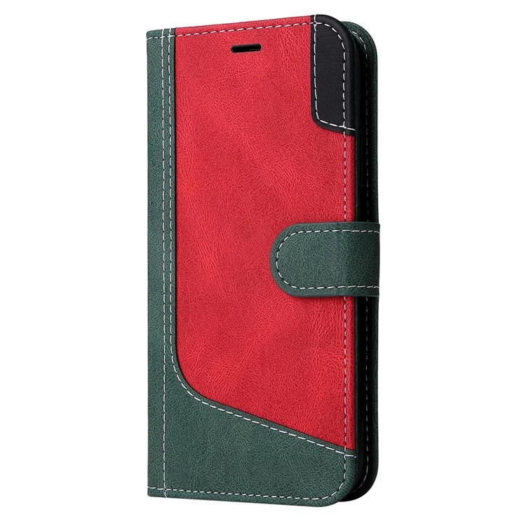 For Samsung Galaxy A17 / A26 5G / A16 5G / A16 4G Case Flip Wallet Leather Phone Cover 3 Color Splicing - Green