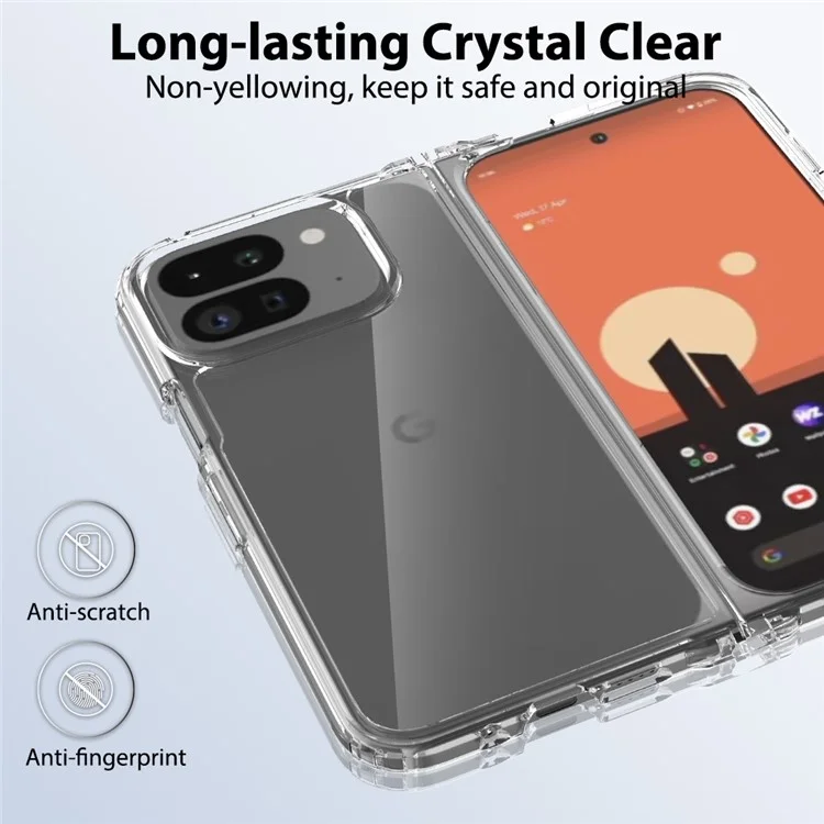 Для Google Pixel 9 Pro Fold 5G Чехол, Чехол для телефона из TPU+акриловый прозрачный, Интегрированный дизайн