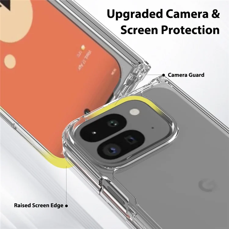 Для Google Pixel 9 Pro Fold 5G Чехол, Чехол для телефона из TPU+акриловый прозрачный, Интегрированный дизайн