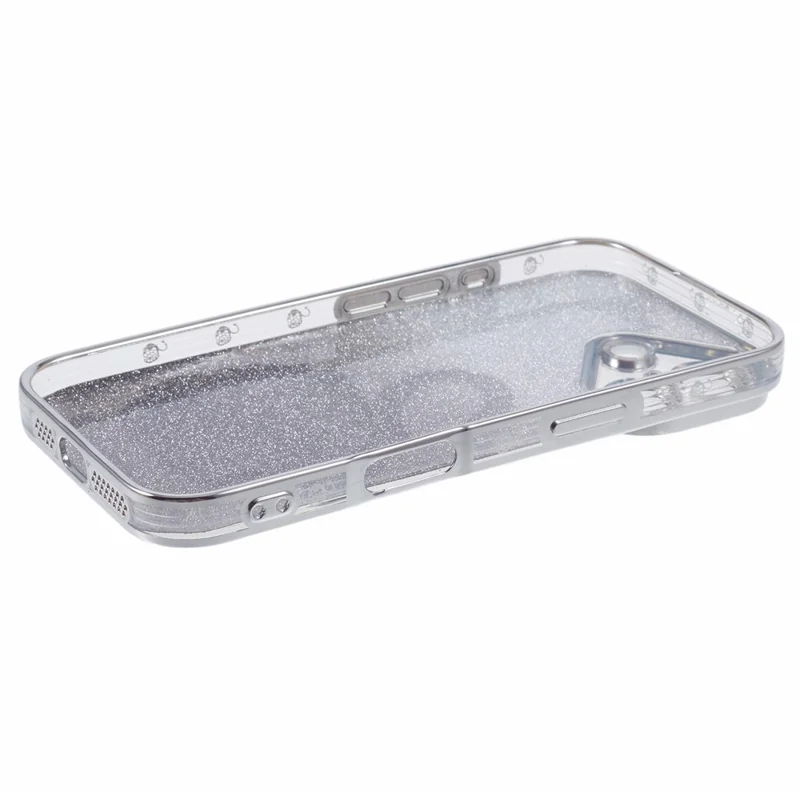 Para Iphone 16 Case Swan Design Quicksand Tpu Telephip Cover With Glass Lens Film - Plata