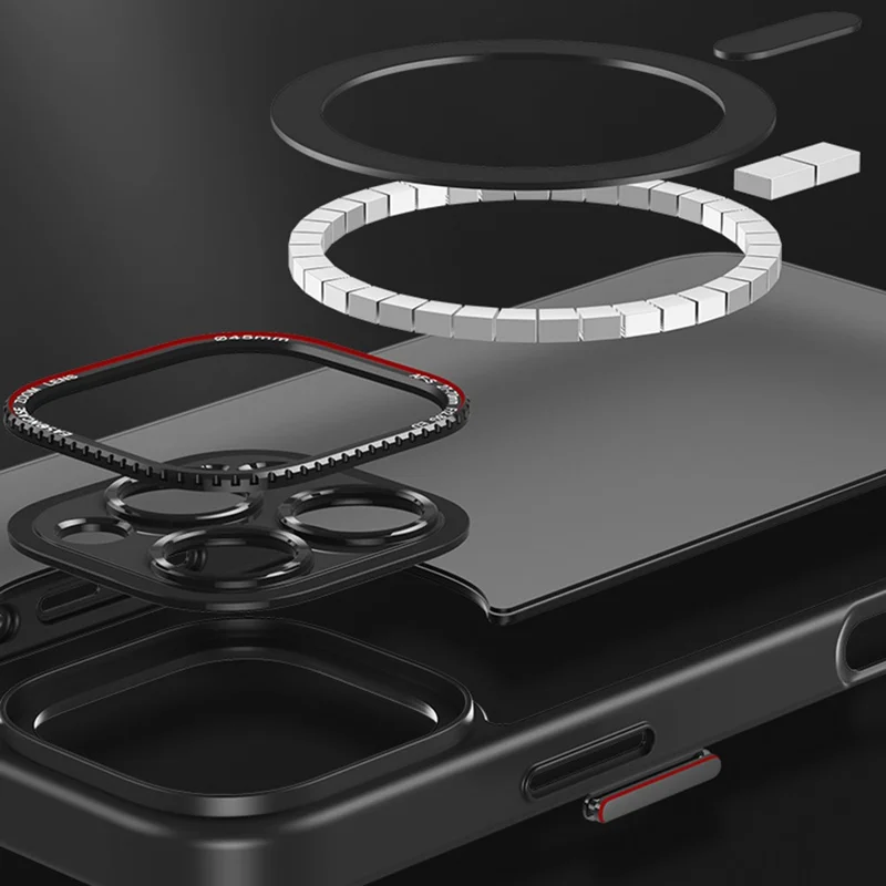 Para Iphone 16 Pro Case PC + TPU Teléfono Atrás Compatible Con Magsafe - Negro