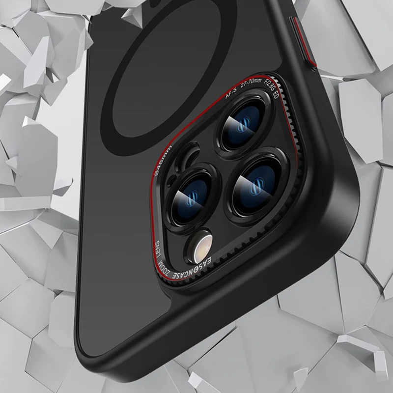 Para Iphone 16 Pro Case PC + TPU Teléfono Atrás Compatible Con Magsafe - Negro