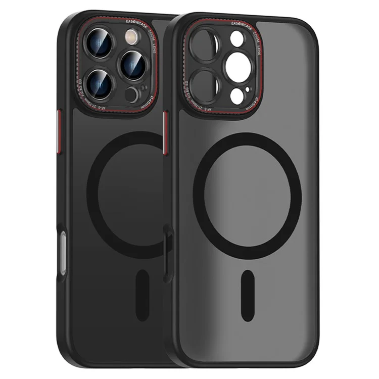 Para Iphone 16 Pro Max Case PC + TPU Teleping Back Cover Compatível Com MagSafe - Preto