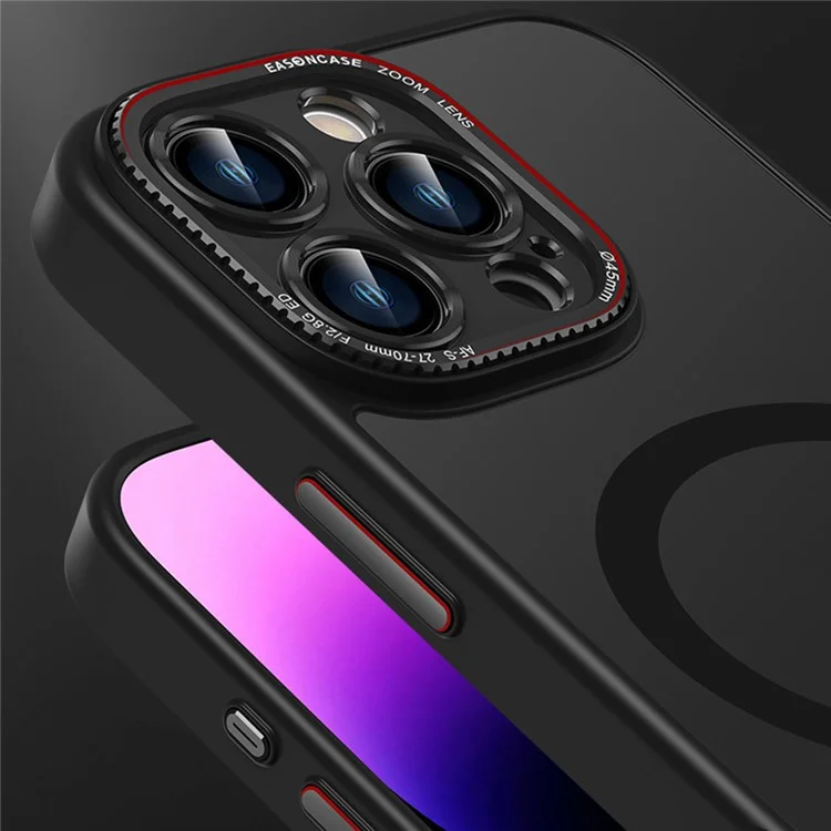 Para Iphone 16 Pro Max Case PC + TPU Teleping Back Cover Compatível Com MagSafe - Preto