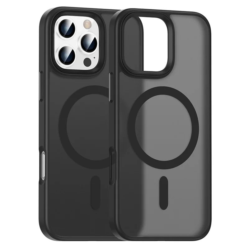 Para Iphone 16 Pro Magnetic Case Compatível Com MagSafe PC+TPU Tampa - Preto