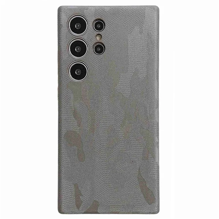 Für Samsung Galaxy S24 Ultra Magnetische Hülle Camouflage-Muster Stoßfest PC+PU Handyhülle - Titanium Grey