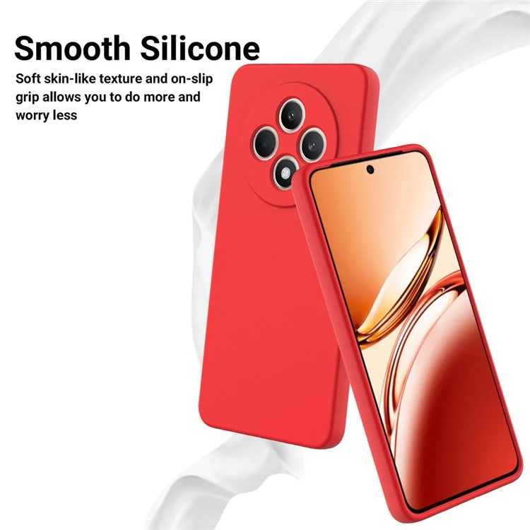 Para Oppo Reno12 F 5G (Oppo Reno12 FS) Neo Case Anti-Drop Liquid Silicone Phone Cover with Strap - Rojo