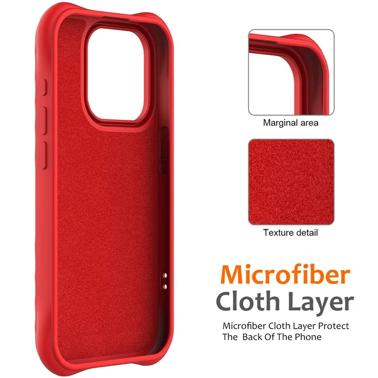 For iPhone 16 Pro Max Case Compatible with MagSafe Ripple Texture Liquid Silicone Protective Cover with Strap - Red