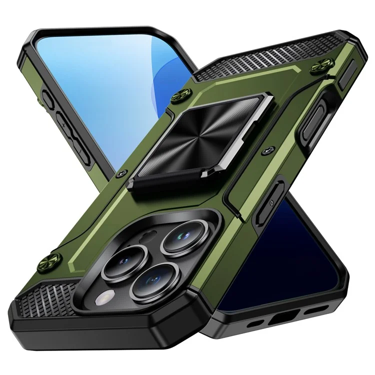 Para Iphone 16 Pro Case Militar Military Anti-Drop TPU+PC Teléfono Shell - Verde Del Ejército