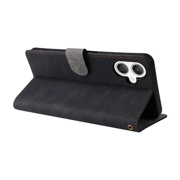 Für Samsung Galaxy A06 Wallet Case RFID-blockierende PU-Leder-Cover Stand View - Schwarz