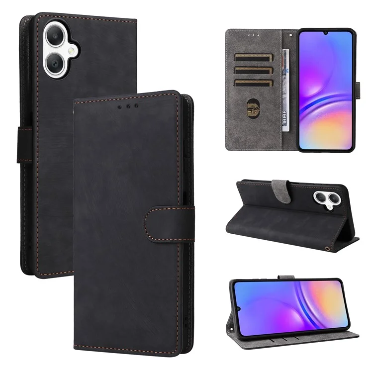 Für Samsung Galaxy A06 Wallet Case RFID-blockierende PU-Leder-Cover Stand View - Schwarz