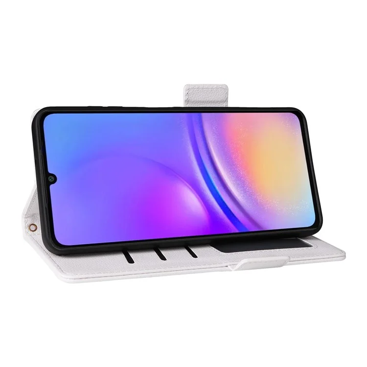 Para Samsung Galaxy A06 Case Litchi Textura PU Carteira de Couro Capa - Branco