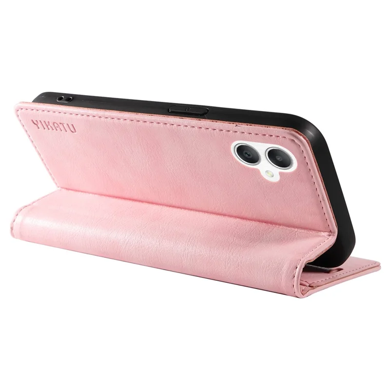 YIKATU YK-006 Per Samsung Galaxy A06 Custodia Portafoglio Pelle Grana Litchi Custodia per Telefono Magnetica Auto-Absorbed - Pink