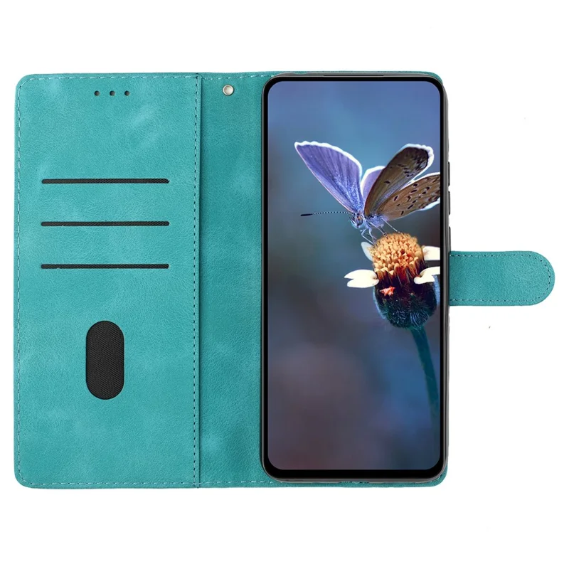 For OnePlus Nord 4 Case Leather Imprinted Flower Phone Cover Wallet with Wrist Strap - Sky Blue