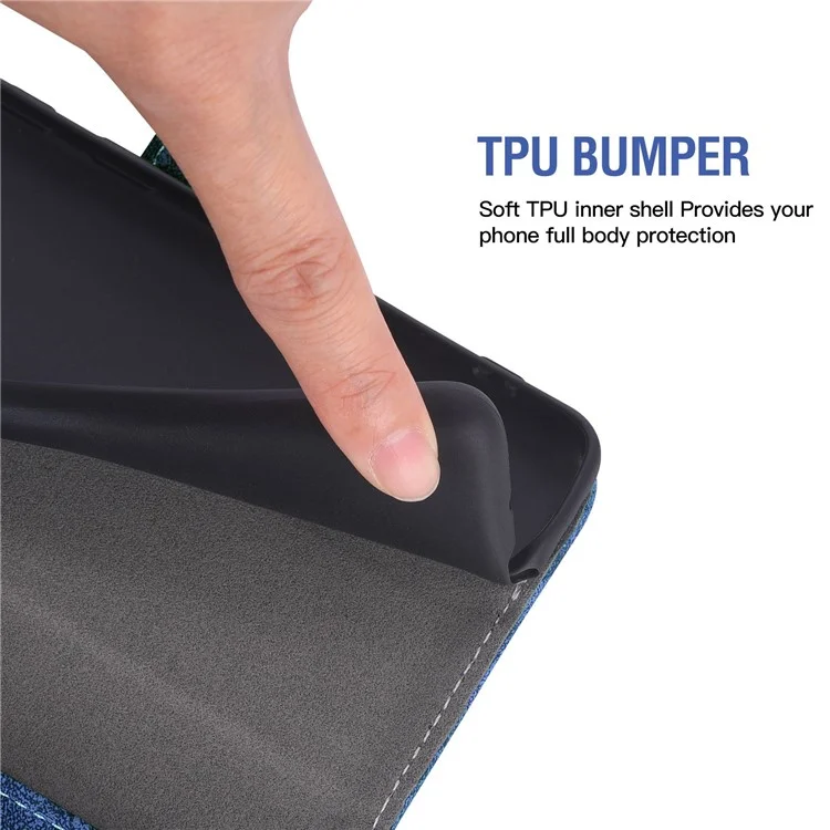 Mobile Phone Case Bag for iPhone 14 Pro Max, PU Leather Water-ink Painting Texture Rotating Card Slots Holder Stand Wallet Cover - Blue