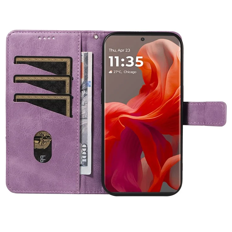 Для Motorola Moto G85 5G / S50 Neo 5g Case Case Geometric Line Cople Cople Cople Phollet с Ремешком Для Запястья - Фиолетовый
