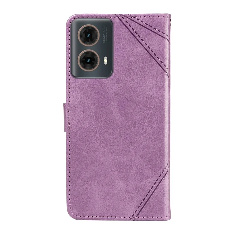 Для Motorola Moto G85 5G / S50 Neo 5g Case Case Geometric Line Cople Cople Cople Phollet с Ремешком Для Запястья - Фиолетовый