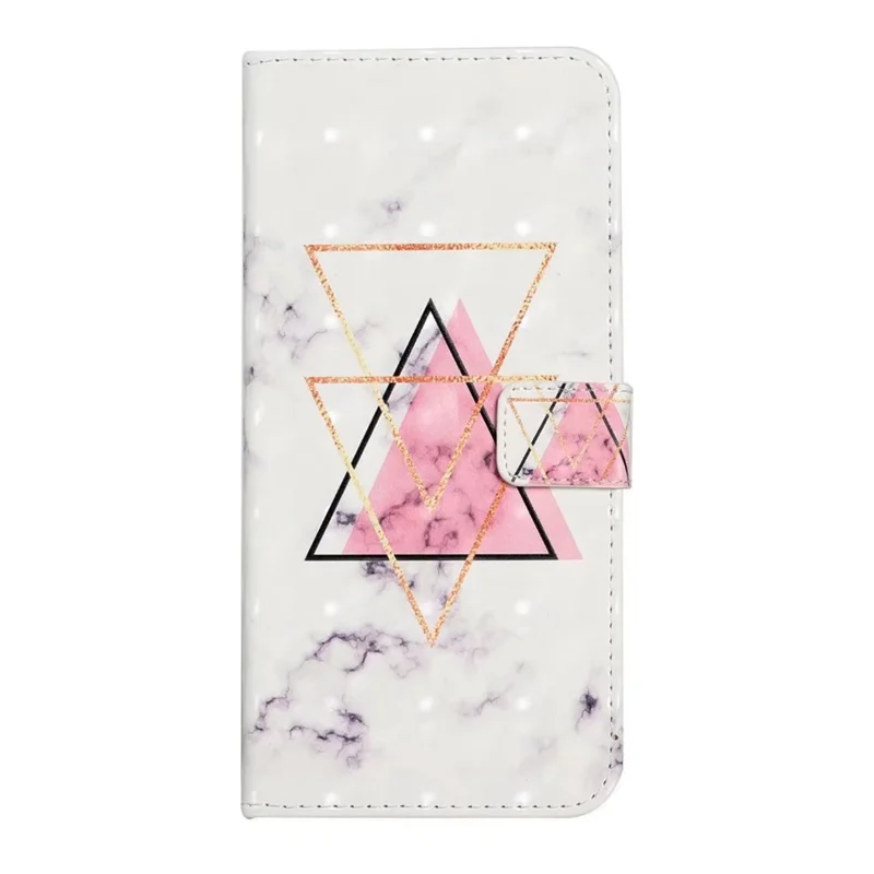 Для Чести 200 Lite Case 3D Creative Pattern pu Кожаная Подставка Для Телефона - Треугольник Мрамор