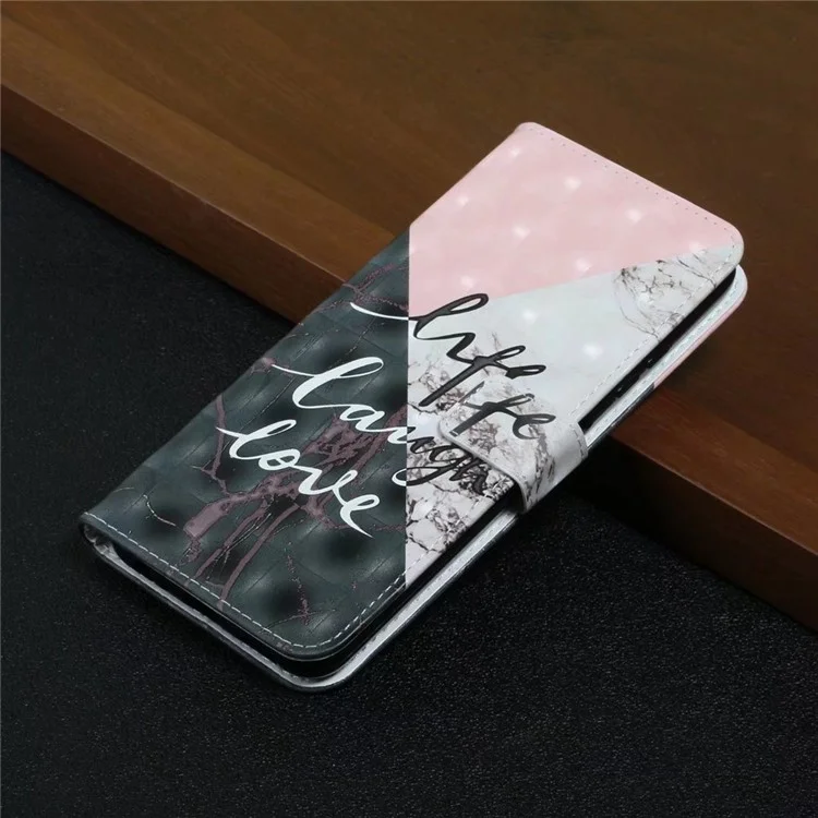 Для Чести 200 5G Case 3D Creative Pattern pu Кожаная Стенд. - Трехцветный Мрамор