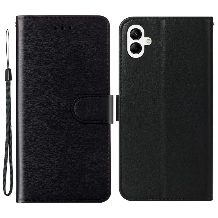 Für Samsung Galaxy A06 Hülle PU-Leder Flip-Telefon-Cover Geldbörse Kartenfach Halter - Schwarz