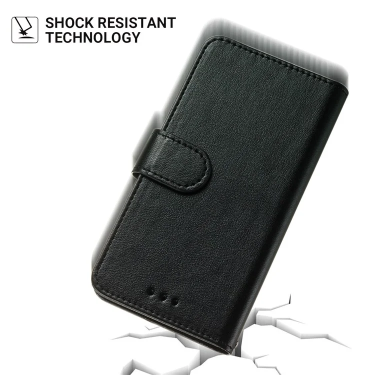 Für Samsung Galaxy A06 Hülle PU-Leder Flip-Telefon-Cover Geldbörse Kartenfach Halter - Schwarz