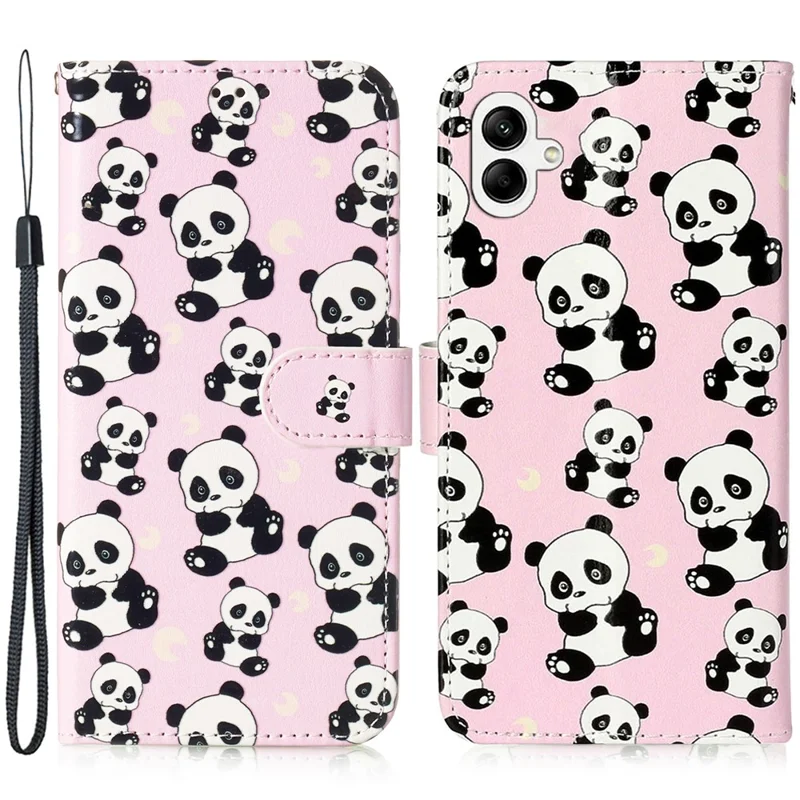 Per Samsung Galaxy A06 Case Pattern Leather Wallet Phone Cover con porta carte - Panda
