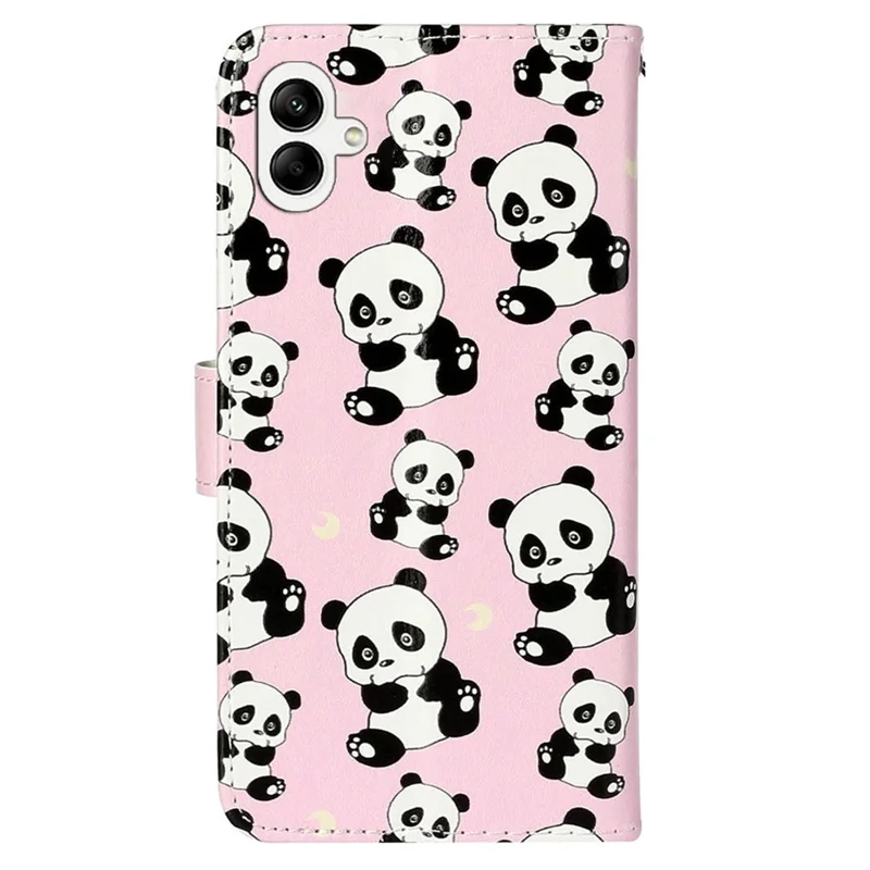 Per Samsung Galaxy A06 Case Pattern Leather Wallet Phone Cover con porta carte - Panda