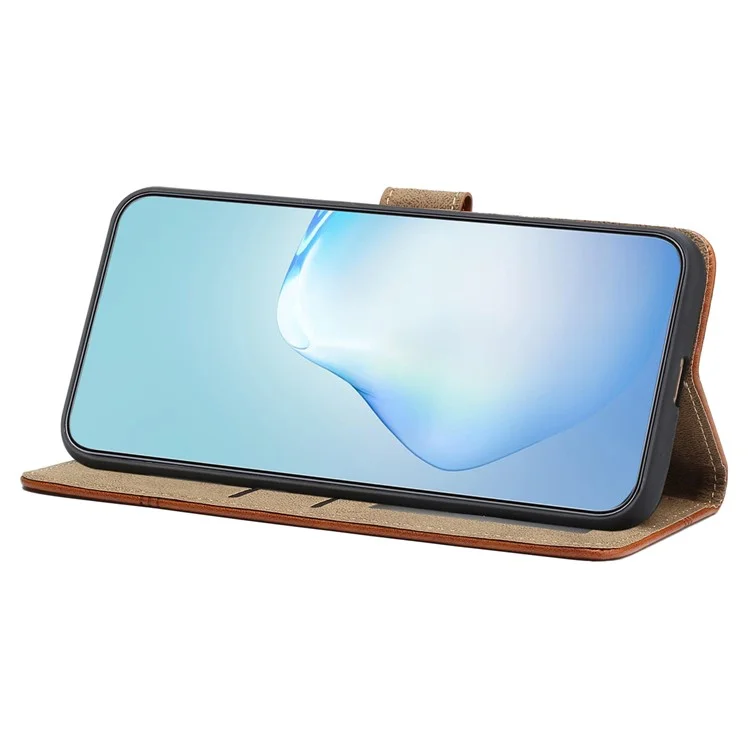 Für Samsung Galaxy A06 Case Line bedrucktes PU-Leder-Wallet-Handyhülle - Braun