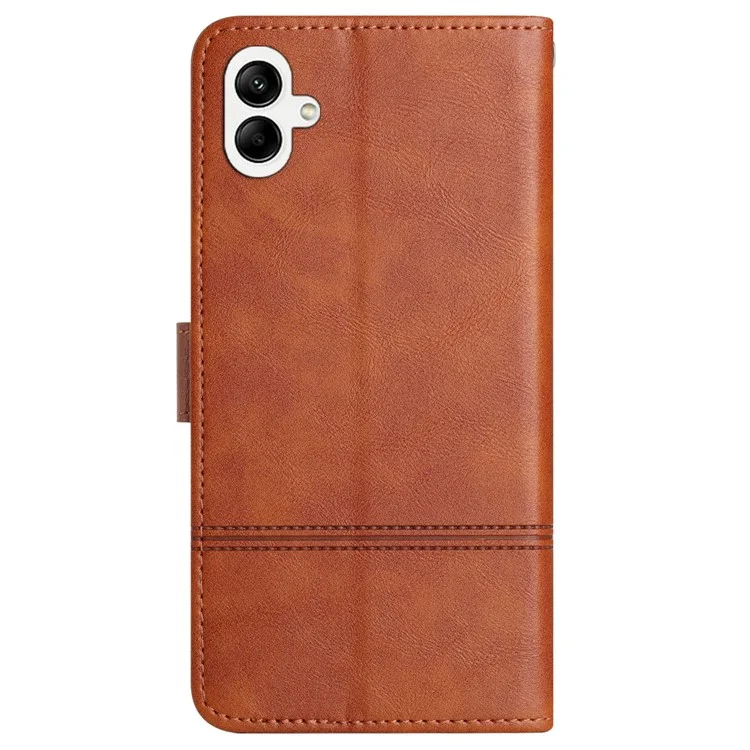 Für Samsung Galaxy A06 Case Line bedrucktes PU-Leder-Wallet-Handyhülle - Braun