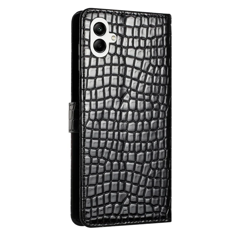 Per Samsung Galaxy A06 Case Classic Crocodile Pattern PU Leather Phone Cover - Nero