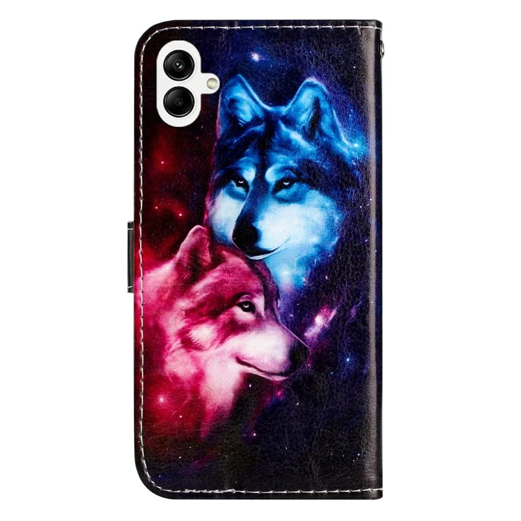 Per Samsung Galaxy A06 Custodia Portafoglio Disegno Stampato Pelle Cover Telefono - Coppia Lupo