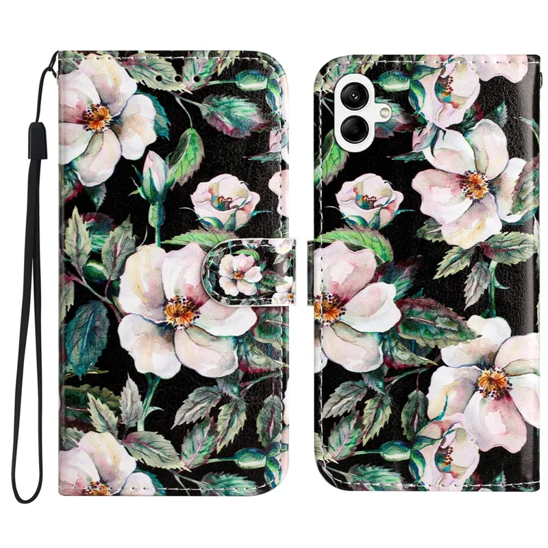For Samsung Galaxy A07 4G / A06 5G / A06 4G Wallet Case Printed Pattern Design Leather Phone Cover - Magnolia