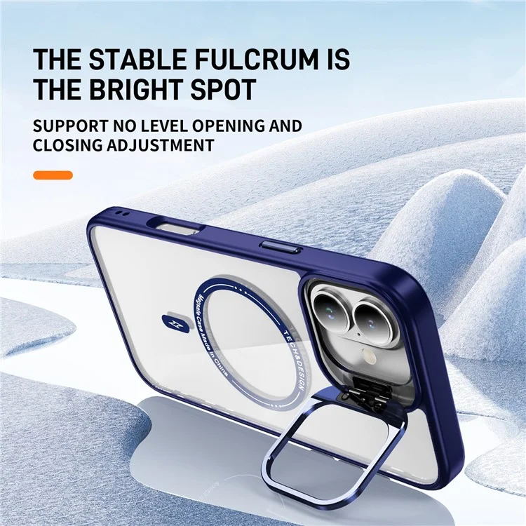 Bulk Purchasing For iPhone 16 Plus Clear Case Kickstand Phone Back Cover Compatible with MagSafe - Dark Purple