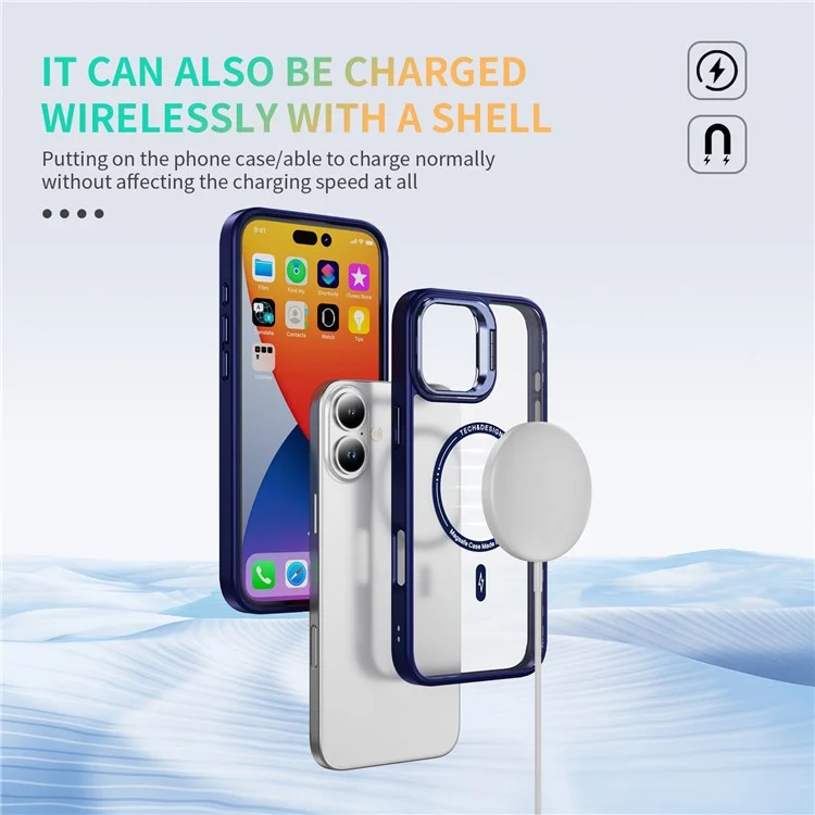 Bulk Purchasing For iPhone 16 Plus Clear Case Kickstand Phone Back Cover Compatible with MagSafe - Dark Purple