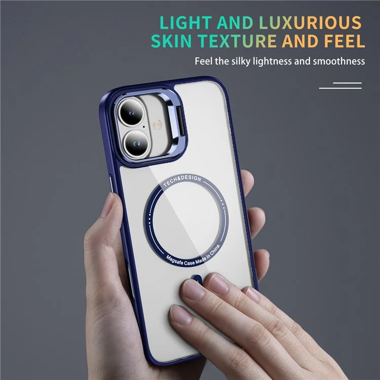 Bulk Purchasing For iPhone 16 Plus Clear Case Kickstand Phone Back Cover Compatible with MagSafe - Dark Purple