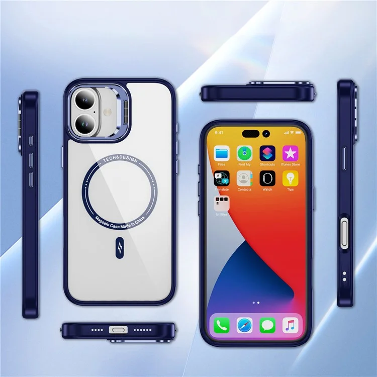 Bulk Purchasing For iPhone 16 Plus Clear Case Kickstand Phone Back Cover Compatible with MagSafe - Dark Purple