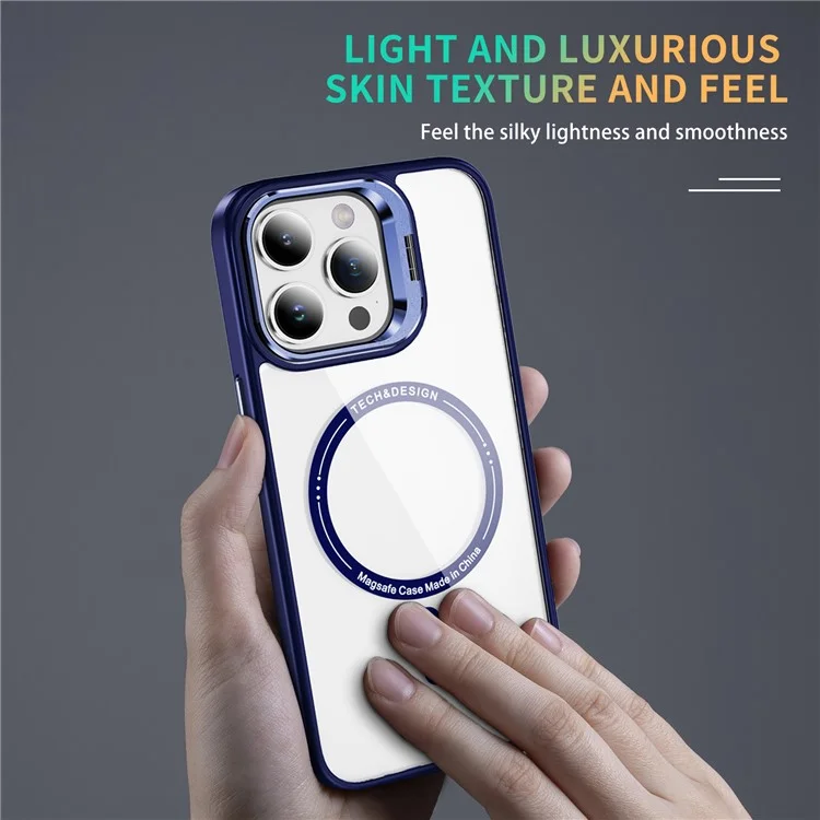 Compra em Massa Para Iphone 16 Pro Max Clear Case Kickstand Teleping Back Compatível Com MagSafe - Safira