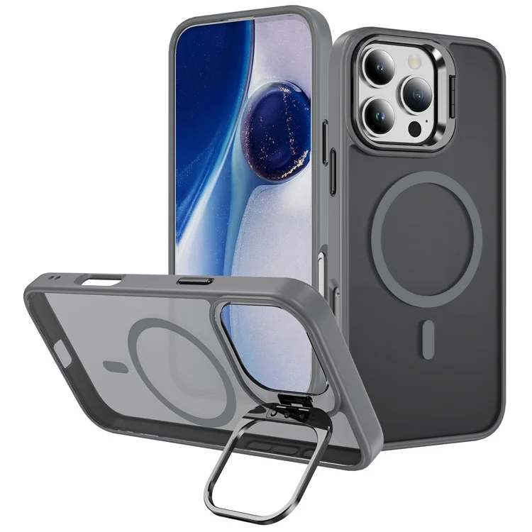 Acquista in Blocco per iPhone 16 Pro Max Custodia Magnetica Skin-Touch Cover Lens Supporto Compatibile con MagSafe - Grigio