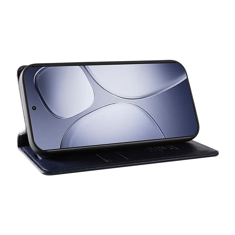 YIKATU YK-006 For Xiaomi Redmi K70 Ultra Case Wallet Litchi Grain Leather Phone Cover Magnetic Auto-Absorbed - Navy Blue