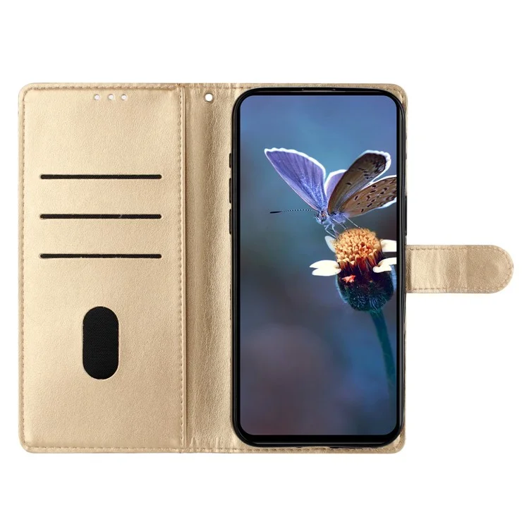 Для Samsung Galaxy A06 Case Butterfly Crownpoo-защищенная Кожаная Обложка pu Кожаный Кожаный Кожи - Золото
