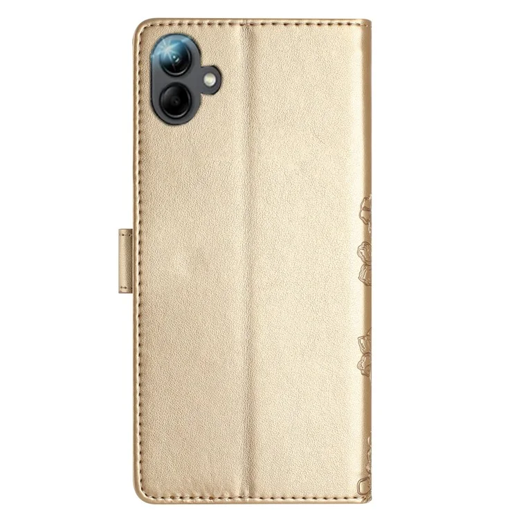 Для Samsung Galaxy A06 Case Butterfly Crownpoo-защищенная Кожаная Обложка pu Кожаный Кожаный Кожи - Золото