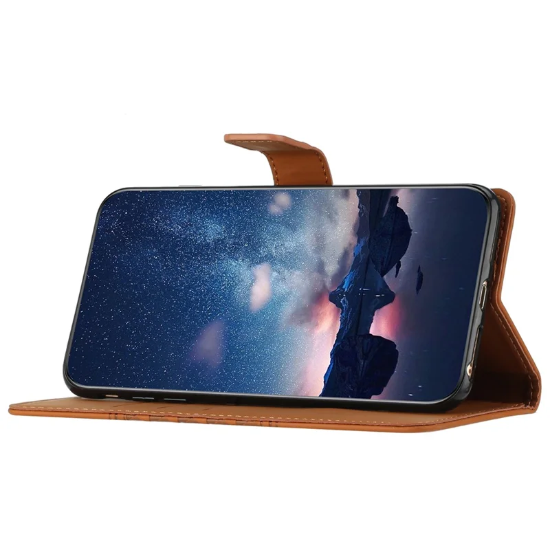 Para Samsung Galaxy A06 Case Rhombus Leather Horizontal Flip Phone Cover - Marrom