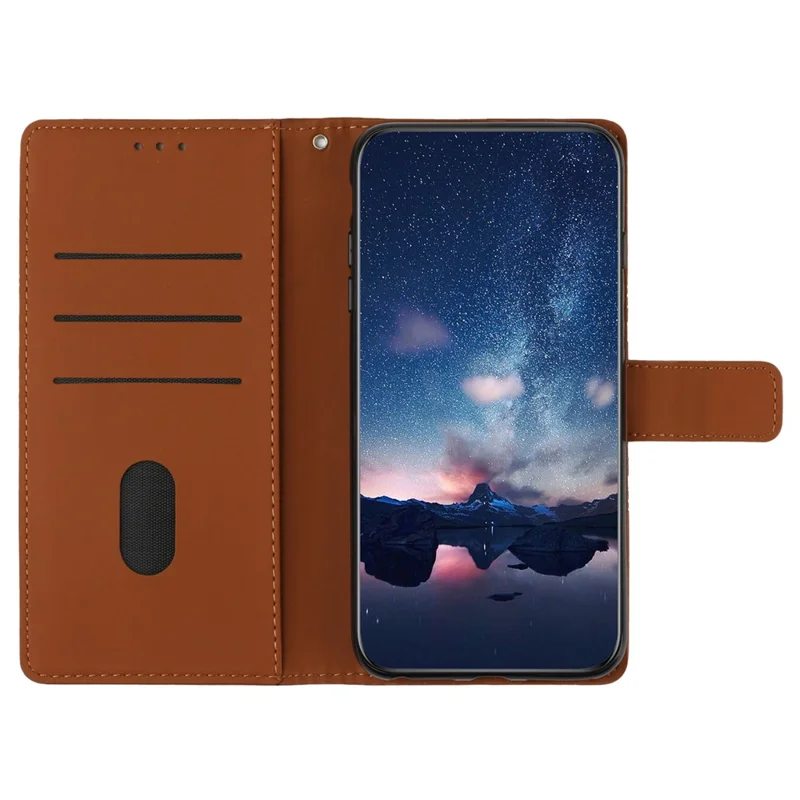Para Samsung Galaxy A06 Case Rhombus Leather Horizontal Flip Phone Cover - Marrom