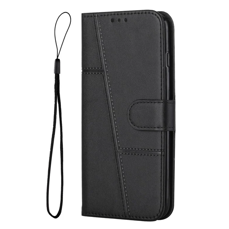 Для чехла Samsung Galaxy A06 Case Stand Flip Protective Leather Phone Cover - Черный