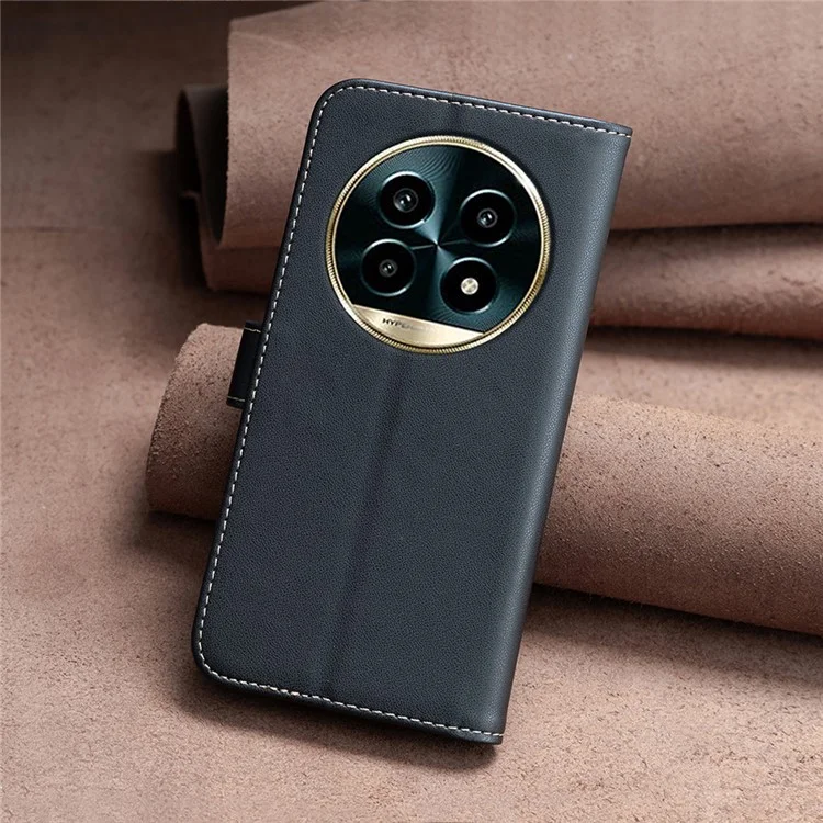 BINFEN COLOR BF17 For Realme 13 Pro 5G (Global) / 13 Pro+ 5G (Global) Case Wallet Folio Flip Leather Cover - Black