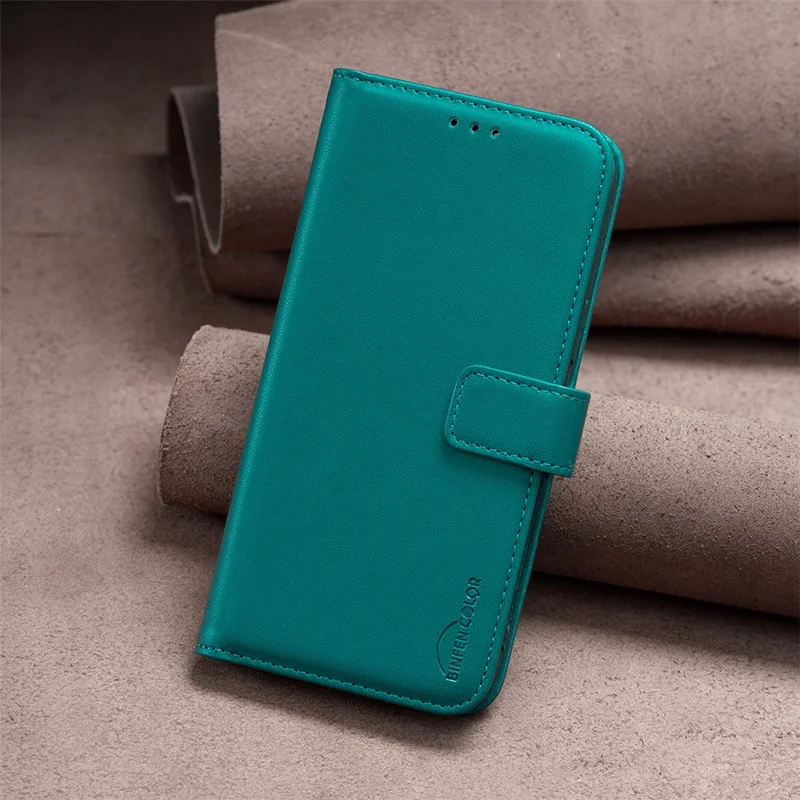 BINFEN COLOR BF17 For Realme 13 Pro 5G (Global) / 13 Pro+ 5G (Global) Case Wallet Folio Flip Leather Cover - Green